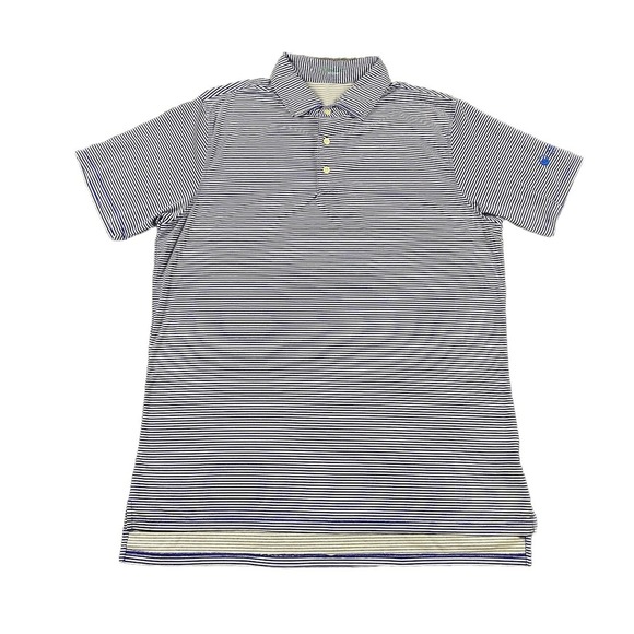 B Draddy Other - B Draddy Polo Golf Shirt M Blue White  Striped Performance Embroidered Logo USA